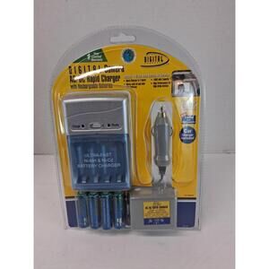 Sakar Digital Camera AC/DC Rapid Charger w 4 Rechargeable Batteries CH-3900N NOS